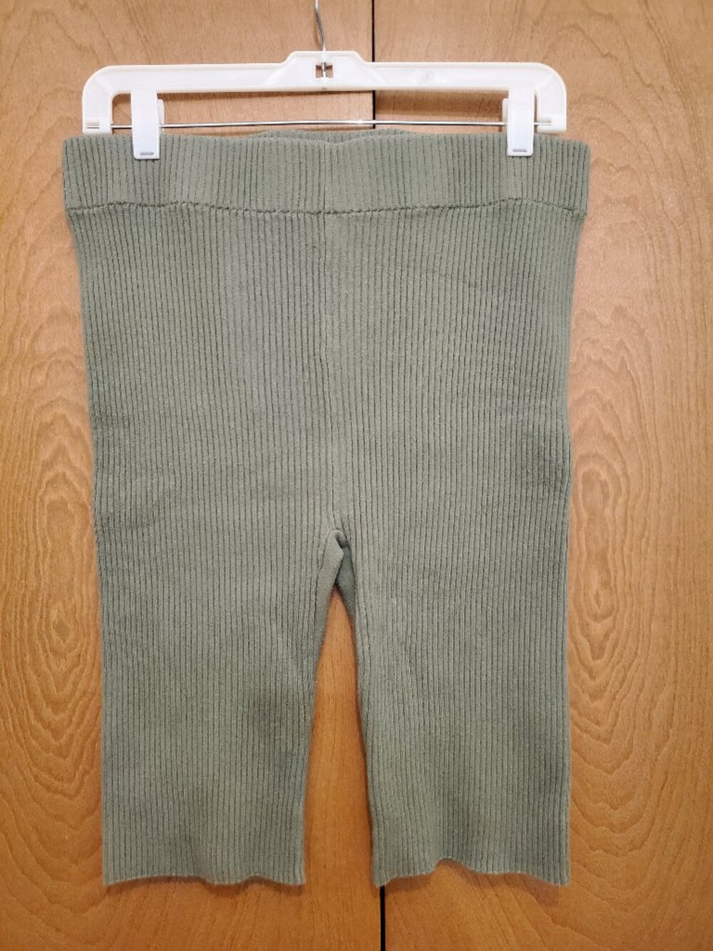 Lunya Sage Green Ribbed Knit Shorts